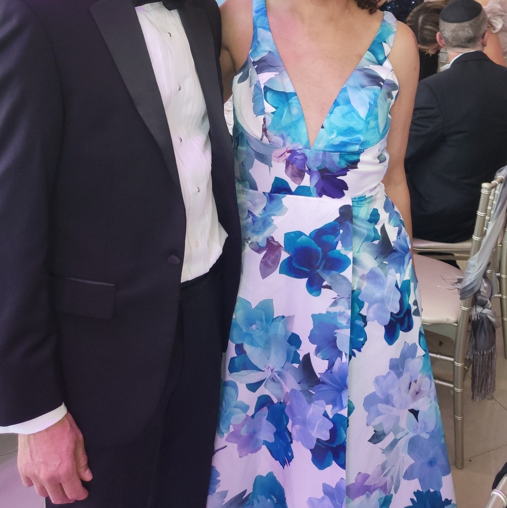 Floral Blue and Purple Maxi Dress
